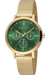 Reloj de pulsera Esprit Beth - ES1L364M0085 correa color: Oro amarillo Dial Verde botella Mujer