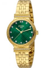 Reloj de pulsera Ferrè Milano - FM1L149M0061 correa color: Oro amarillo Dial Verde botella Mujer