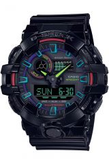 Reloj de pulsera CASIO G-Shock - GA-700RGB-1AER correa color: Negro Dial Negro Hombre