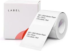 NIIMBOT B21 - Cinta adhesiva adaptada para etiquetadoras, papel de impresión, cinta de etiquetado de direcciones de envío (blanco-40 x 30mm)