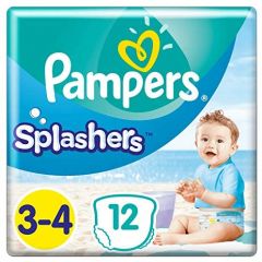 Pampers - Pantalones de baño Splasher, Tamaño del paquete 3-4, 96 pañales (8x 12 pañales)