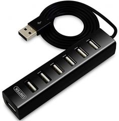 Unitek Hub 7X USB 2.0, juodas, Y-2160