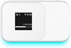 ZTE MF986D 4G+ MiFi, Wi-Fi portátil de viaje, desbloqueado LTE-Advanced Cat12/13 Mobile Wi-Fi Hotspot, Caravan Wi-Fi, hasta 32 dispositivos Wi-Fi, batería de larga duración, color blanco