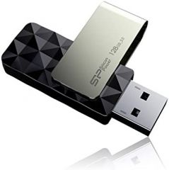 Silicon Power Blaze B30 - Memoria USB 3.0 de 128 GB, giratorio, color negro