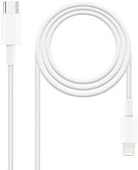 NANOCABLE 10.10.0600 - Cable Lightning a USB-C, Color Blanco, 50 Centímetros