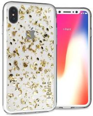 i-Paint - Carcasa Protectora con Purpurina para iPhone X, Color Dorado