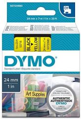 DYMO D1 - Etiquetas estándar - Negro sobre amarillo - 24mm x 7m