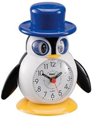 Mebus Unisex Despertador analógico de Cuarzo Reloj Despertador Pingüino plástico Blanco 26514