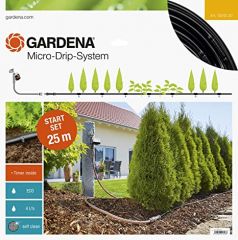 Gardena Start Set Plant Series M automatic: Micro-Drip-System para riego suave y ahorrador de agua en plantaciones en hileras (13012-20)