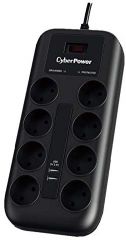 CyberPower P0820SUF0-DE limitador de tensión Negro 8 salidas AC 200 - 250 V 1,8 m
