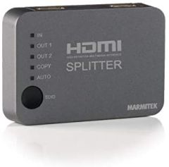 DUPLICADOR HDMI 4K60 - Marmitek Split 312 UHD - HDMI Splitter 1 entrada 2 salidas - Ultra HD - 4K60 - Divisor HDMI - 3840 x 2160 60Hz - HDCP 2.2 - Interruptor EDID - Amplificador incorporado