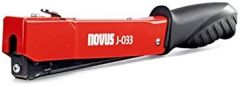 Novus J-033 - Grapadora de martillo (mango ergonómico, carga rápida para grapas planas de 6 a 10 mm), color rojo