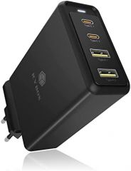 ICY BOX IB-PS104-PD Portátil, Smartphone, Tableta Negro Corriente alterna Carga rápida Interior
