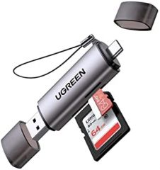 Ugreen 50706 lector de tarjeta USB/Micro-USB Plata