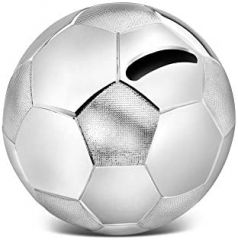 Zilverstad Pelotas de fußballs Hucha con diseño de fútbol, Color Plateado, Zinc, 85x85x78mm