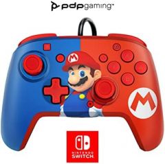 PDP REMATCH: Power Pose Mario Azul, Rojo USB Gamepad Analógico/Digital Nintendo Switch, Nintendo Switch OLED