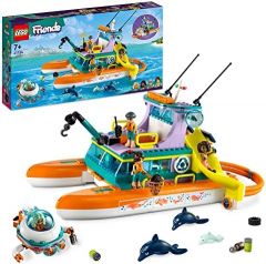 LEGO 41734 Friends Barco de Rescate Marítimo con Animales Marinos de Juguete y Submarino, Juego Educativo, Regalo para Niñas y Niños de 7 Años o Más