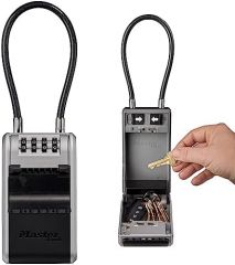 Master Lock Caja de Seguridad para Llaves con Nuevo diseño Innovador, grillete de Cable Flexible, Aluminium, Gris, Extra Large