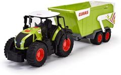 Dickie Toys - Tractor Claas con Remolque (64 cm) - Gran Juguete con Mecanismo de Rueda Libre para niños a Partir de 3 años, vehículo de Granja con luz y Sonido y Muchas Funciones, 203739004ONL