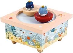 Trousselier 6260412 - Caja de música magnética para niños, diseño de ballenas