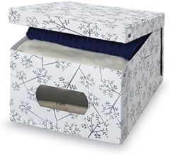 Domopak 916060 caja de almacenaje Rectangular Caja de cartón, Cloruro de polivinilo Gris, Blanco