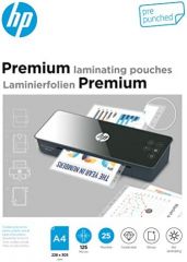 Láminas para plastificar HP Premium A4, 125 micras, 25 x con perforación
