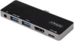 StarTech.com Adaptador Multipuertos USB C a HDMI 2.0 de 4K 60Hz - Entrega de Alimentación PD de 100W Pass Through - Hub USB 3.0 de 3 Puertos - Audio - Mini Docking Station USB Tipo C Portátil de Viaje