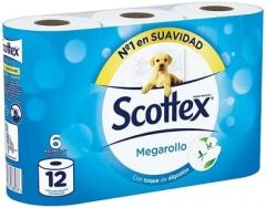 Scottex original papel higiénico 2 capas mega-rollo pack de 6
