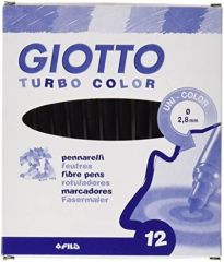 Giotto rotuladores de colores turbo color estuche de 12 negro