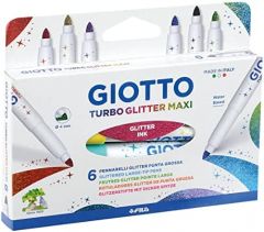 Giotto rotuladores turbo glitter maxi estuche 6u c/surtidos