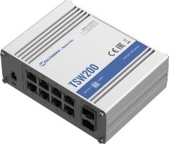 TSW200 - Conmutador Ethernet industrial - 8 LAN/GigaBit ETH / 2 x SFP / 8 POE / 7-57 VDC
