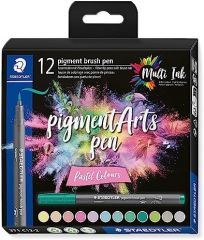 Staedtler Pigment Arts Brush Pen Pastel Colors rotulador Multicolor 12 pieza(s)