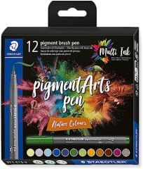 Staedtler Pigment Arts Brush Pen Nature Colors rotulador Multicolor 12 pieza(s)