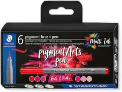Staedtler Pigment Arts Brush Pen Reds & Pinks rotulador Rosa, Rojo 6 pieza(s)
