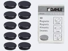 Dahle 95524 pack de 10 imanes para pizarra blanca - diametro de 24mm - color negro
