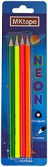 Mktape pack de 4 lapices triangulares de colores - mina de 3,0mm - resistencia a la rotura - colores neon