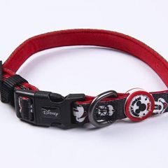 Collar Premium para Perros de Mickey Mouse - Color Negro y Rojo - Talla XXS-XS - Cierre Rápido de Click - Detalles en 3D - Collar de Perro Elaborado en Poliéster - Producto Original Diseñado en España
