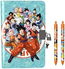 Dragon Ball-Set Regalo Diario y bolígrafos, Caja de Regalo, Set de Escritura, Diario con candado, Multicolor, Producto Oficial (CyP Brands)