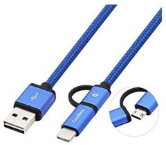 CoolBox COO-CAB-U2MC-BL cable USB 1 m USB 2.0 USB A USB C/Micro-USB B Azul