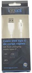 Iggual cable usb-a/usb-c 100 cm blanco q3.0 3a