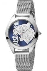 Reloj de pulsera Just Cavalli Animalier Pantera - JC1L210M0035 correa color: Gris plata Dial Glitter Azul Mujer