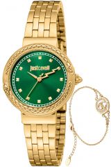 Reloj de pulsera Just Cavalli Just Cavalli SET Brave Snake - JC1L311M0035 correa color: Oro amarillo Dial Verde botella Mujer