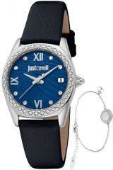 Reloj de pulsera Just Cavalli Just Cavalli SET Indomitable Animalier - JC1L312L0015 correa color: Negro Dial Azul Mujer