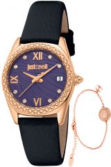Reloj de pulsera Just Cavalli Just Cavalli SET Indomitable Animalier - JC1L312L0035 correa color: Negro Dial Violeta Mujer