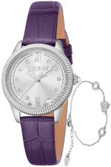 Reloj de pulsera Just Cavalli Just Cavalli SET Lovestruck Valentines - JC1L315L0015 correa color: Violeta Dial Gris plata Mujer