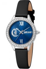 Reloj de pulsera Just Cavalli Just Cavalli Glam Chic Forward - JC1L316L0015 correa color: Negro Dial Azul Mujer