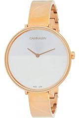 Reloj de pulsera Calvin Klein Rise - K7A23646 correa color: Oro rosa Dial Gris luminoso Blanco Mujer