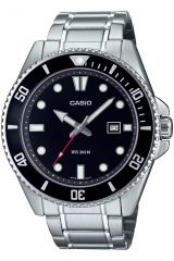 Reloj de pulsera CASIO Collection - MDV-107D-1A1 correa color: Gris plata Dial Negro Hombre