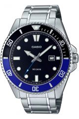 Reloj de pulsera CASIO Collection - MDV-107D-1A2 correa color: Gris plata Dial Negro Hombre