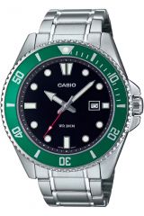 Reloj de pulsera CASIO Collection - MDV-107D-3A correa color: Gris plata Dial Negro Hombre